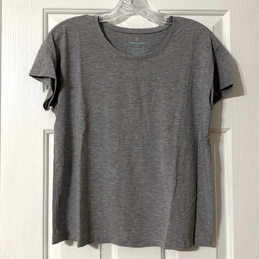 Tommy John Women's Second Skin Sleep Tee, XS, NWT, Cool Heather Grey